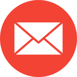 Electronic mail icon in red